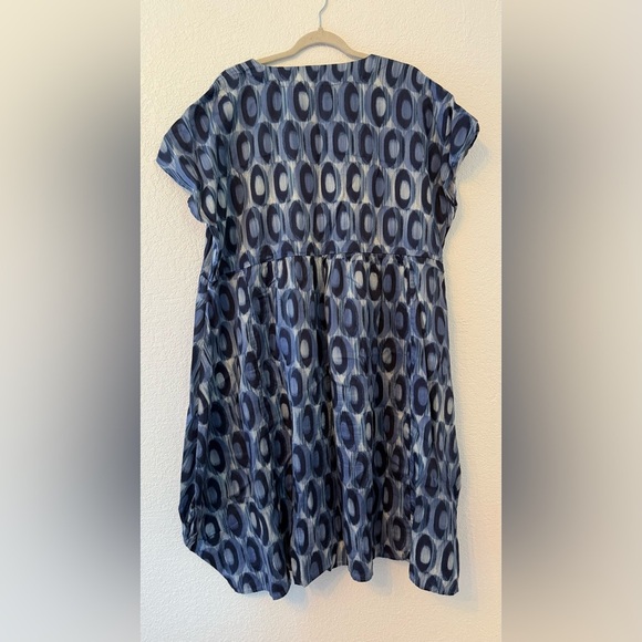 Lisa Bayne Artful Blue Patterned Women's Relaxed Tunic Size XS- Small - Picture 6 of 8